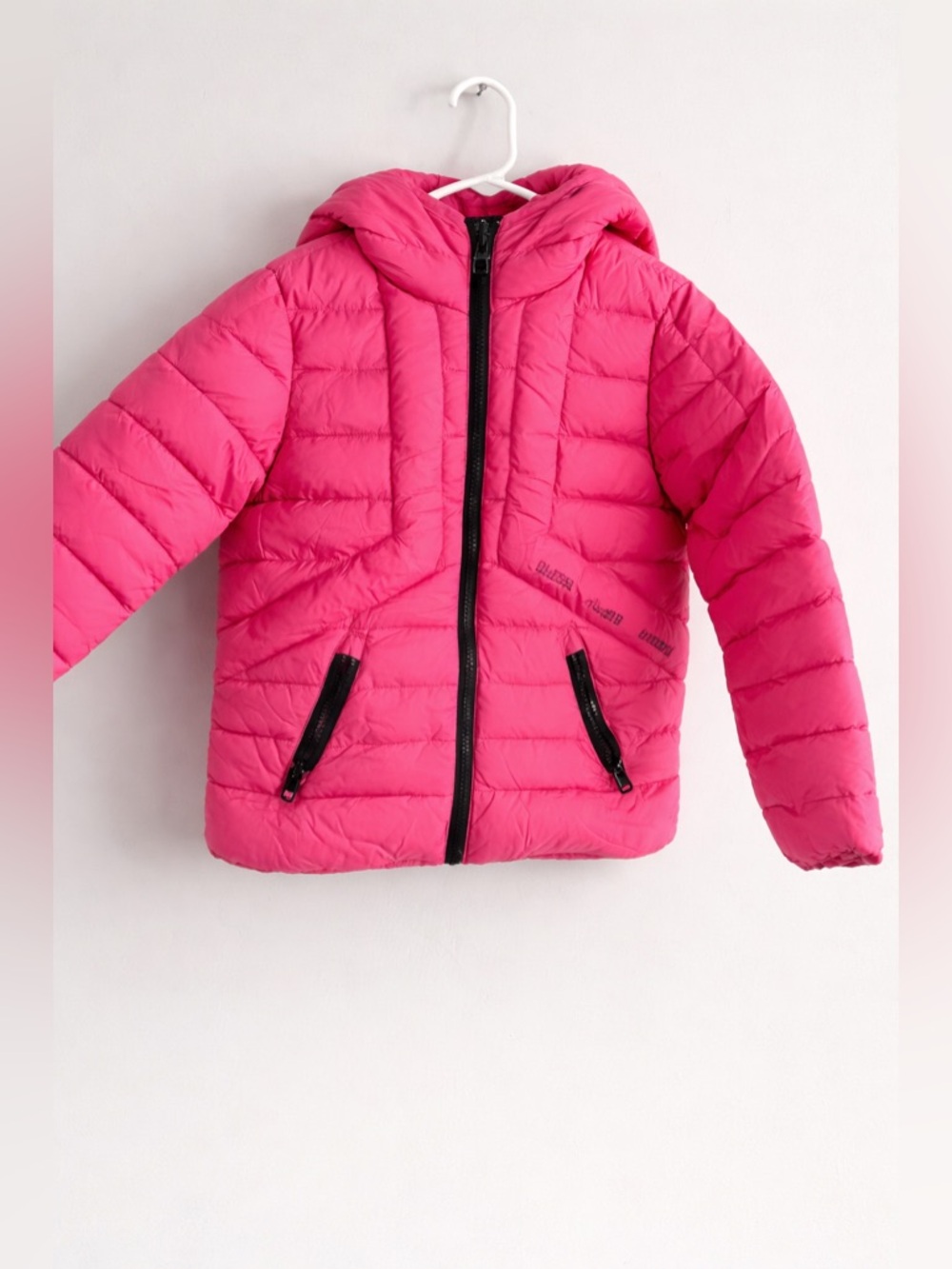 Hot pink Diesel girls puffer jacket, size 8 (T8). - Picture 5 of 7